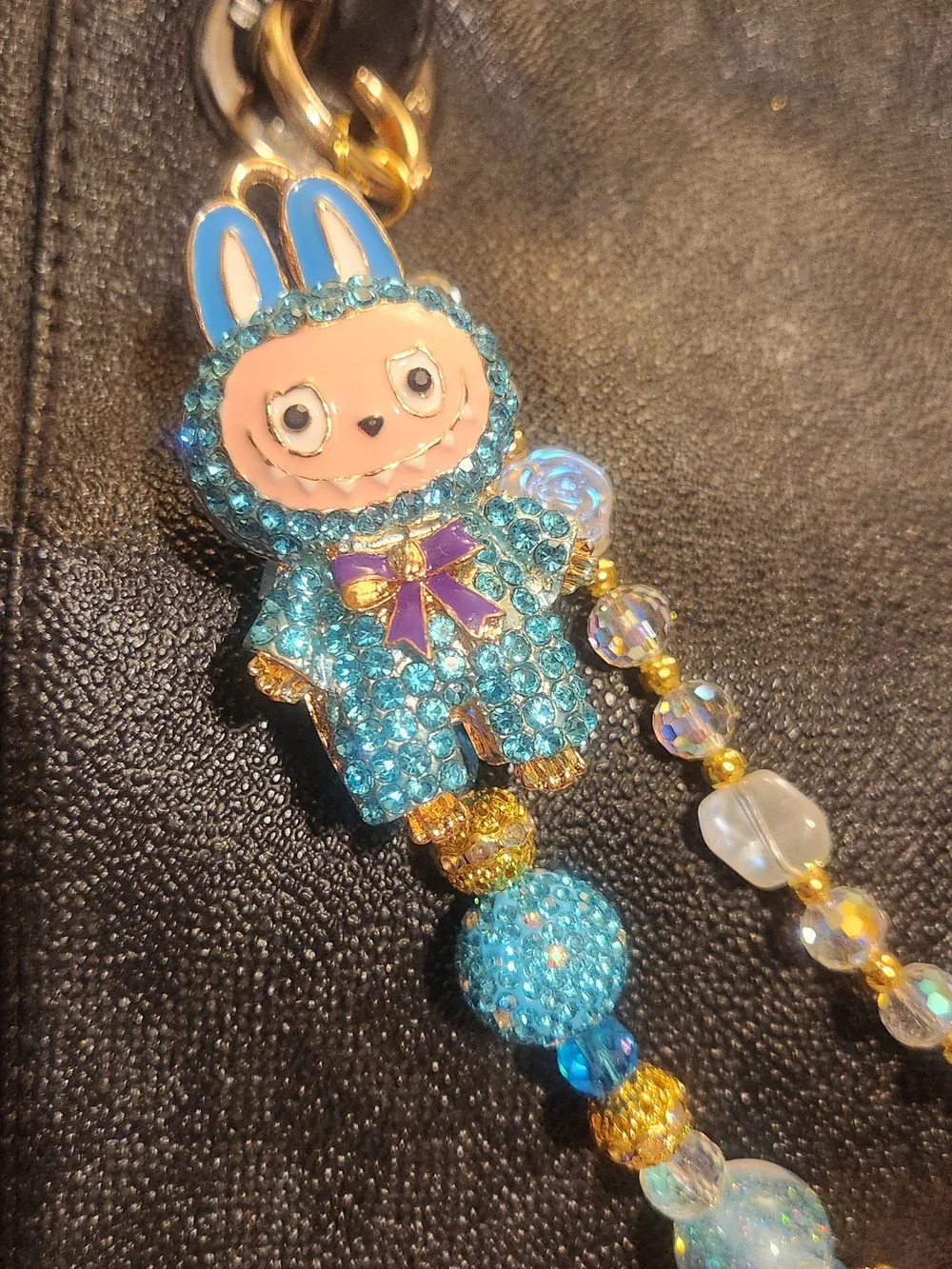 Blue Crystal LaBubu Inspired Charm Chain for Kids
